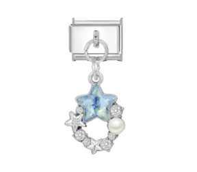 Blue Star Crystal Wreath